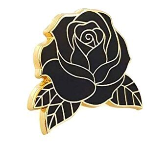 Black rose pin fashion enamel accessory
